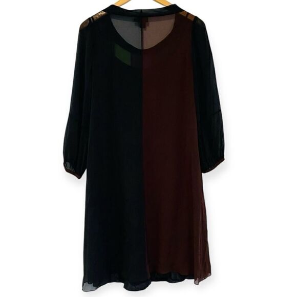 DKNY Colorblock Stripe Silk Scoop Neck Dress Size 2 - Picture 2 of 4